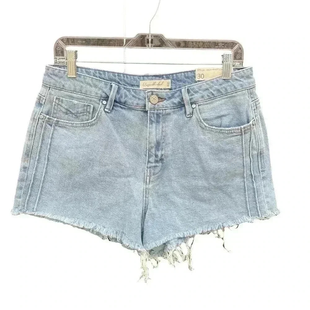 NWT Unpublished Stella denim High Waisted Shorts size 30
